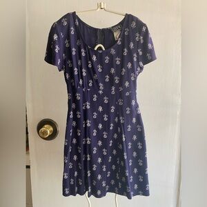 Vintage Blue 90s floral Dress Md